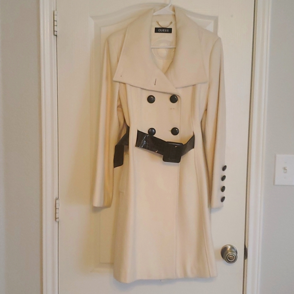 Guess cream wool pea coat